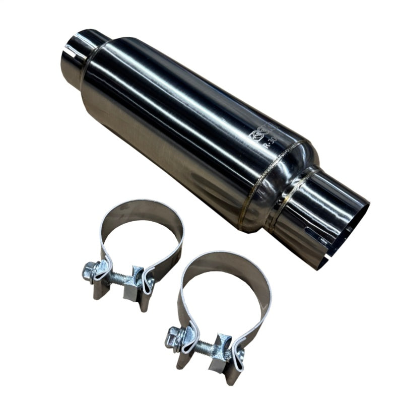 Kooks Headers Kooks 3in Round Clamp In Muffler 10in Long Body Polished Stainless Steel