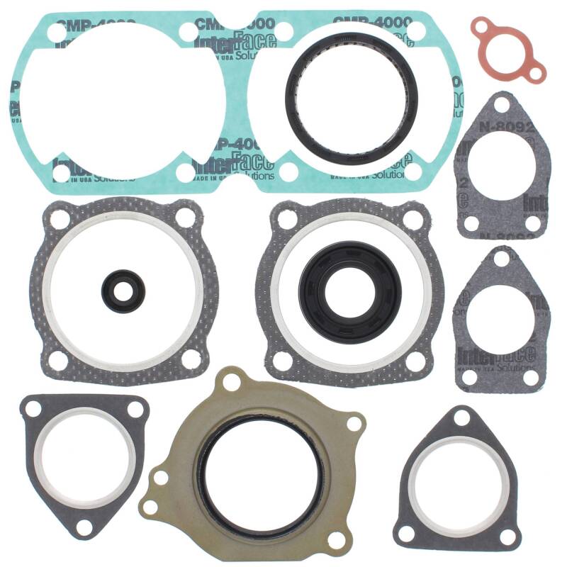 Vertex Pistons Vertex Gaskets 1992 Yamaha Enticer ET340TR Complete Gasket Kit w/ Oil Seals