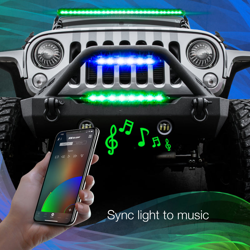 XKGLOW XK Glow RGBW Light Bar High Power Offroad Work/Hunting Light w/ Bluetooth Controller 20In