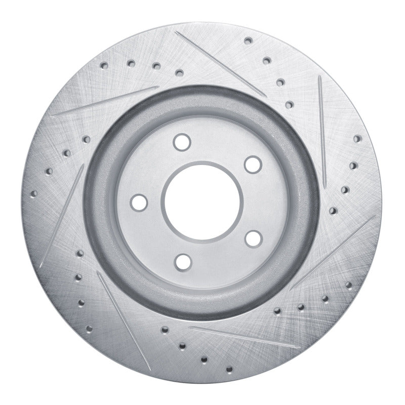 R1 Concepts R1 19-24 Infiniti QX50 Rear Left Drilled & Slotted Silver Brake Rotor