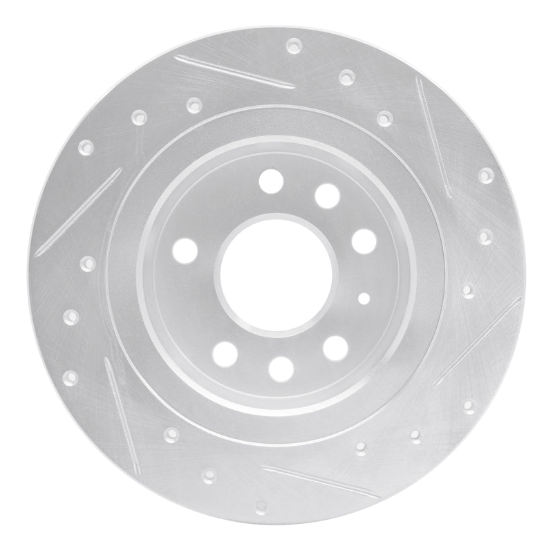 R1 Concepts R1 03-11 Cadillac BLS (Mexico) Rear Left Drilled & Slotted Silver Brake Rotor
