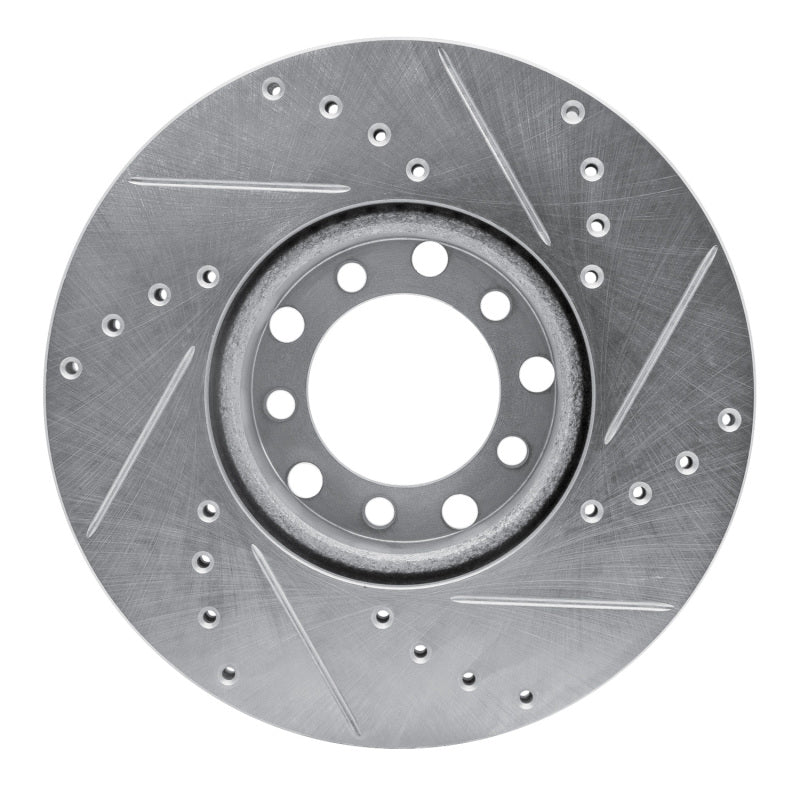 R1 Concepts R1 72-80 Mercedes-Benz 450SE Front Left Drilled & Slotted Silver Brake Rotor