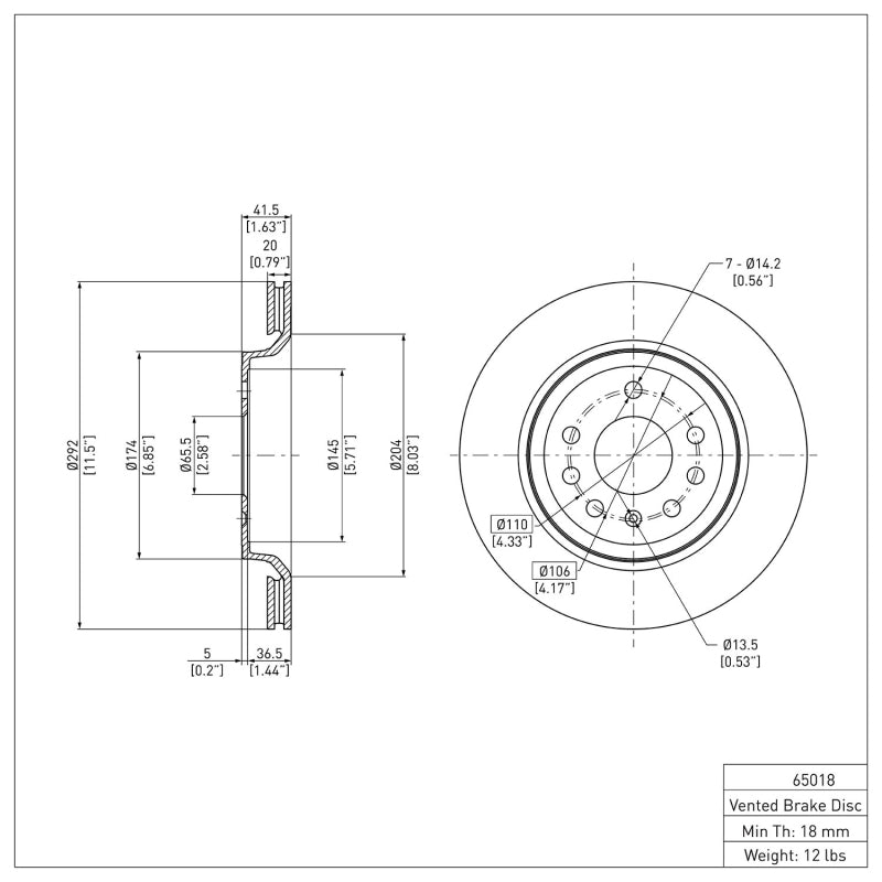 DFC 03-11 Cadillac BLS (Mexico) Rear GeoSPEC Coated Rotor