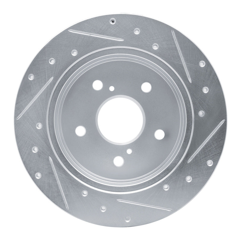 R1 Concepts R1 15-25 Lexus ES350 Rear Left Drilled & Slotted Silver Brake Rotor