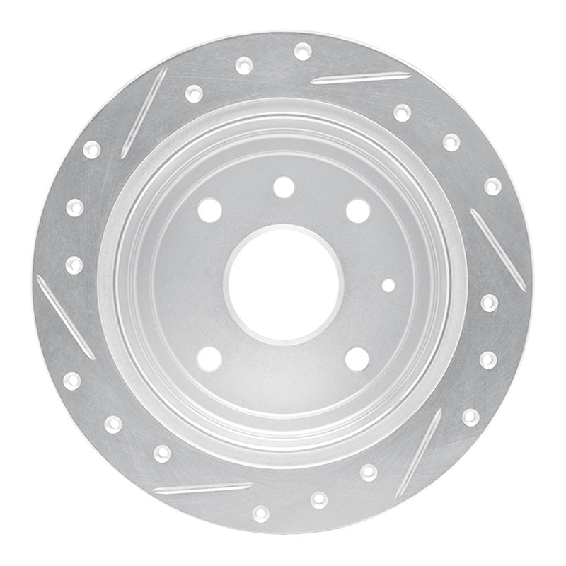 R1 Concepts R1 04-10 Chevrolet Optra (USA/Canada) Rear Right Drilled & Slotted Silver Brake Rotor