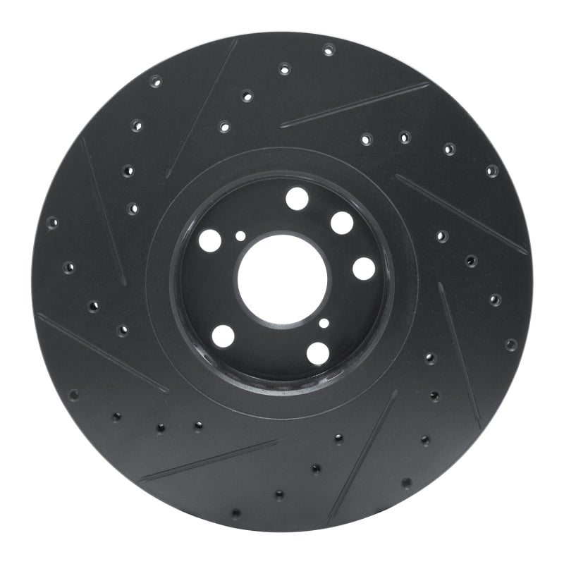 R1 Concepts R1 06-20 Lexus IS350 Right Front Drilled & Slotted Black Brake Rotor