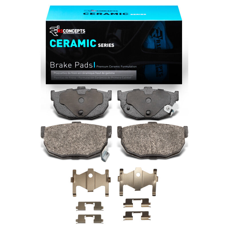 R1 Concepts R1 85-09 Hyundai Elantra Rear Ceramic Brake Pads & Hardware Kit