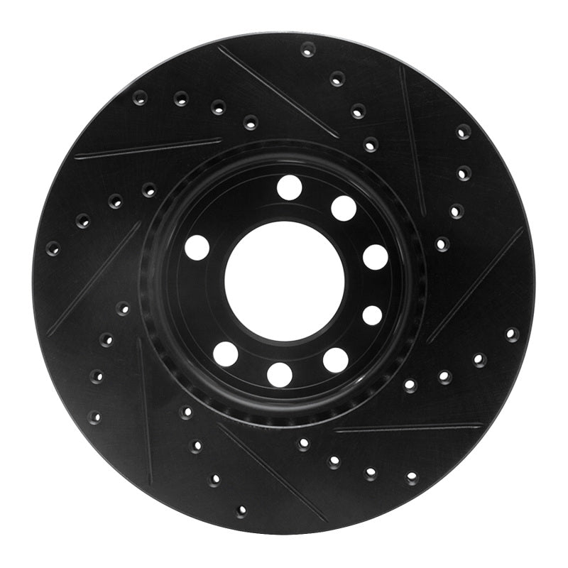 R1 Concepts R1 03-11 Cadillac BLS (Mexico) Front Left Drilled & Slotted Black Brake Rotor