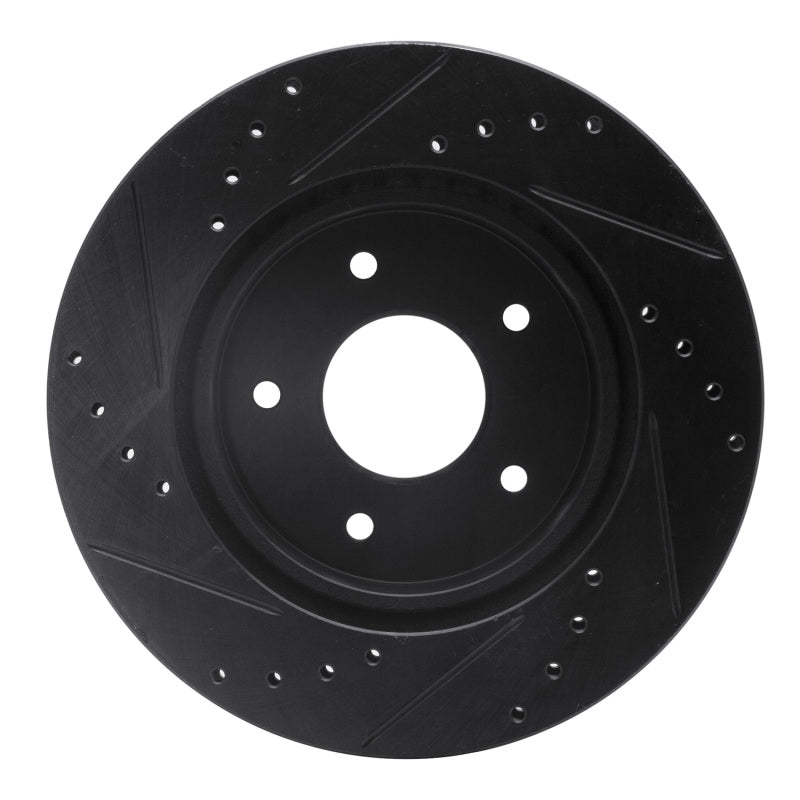 R1 Concepts R1 63-82 Chevrolet Corvette Front Right Drilled & Slotted Black Brake Rotor