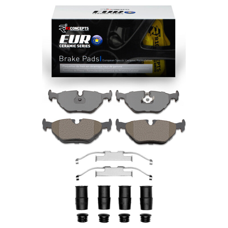 R1 Concepts R1 87-02 BMW 535I Rear Euro Ceramic Pads & Hardware Kit
