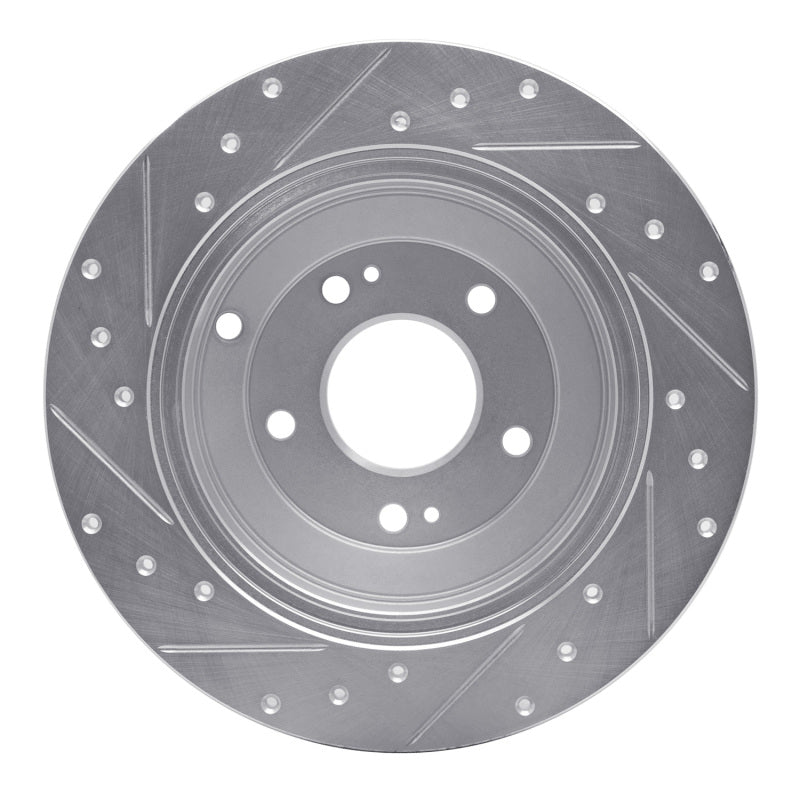 R1 Concepts R1 10-16 Hyundai Genesis Coupe Rear Right Drilled & Slotted Silver Brake Rotor