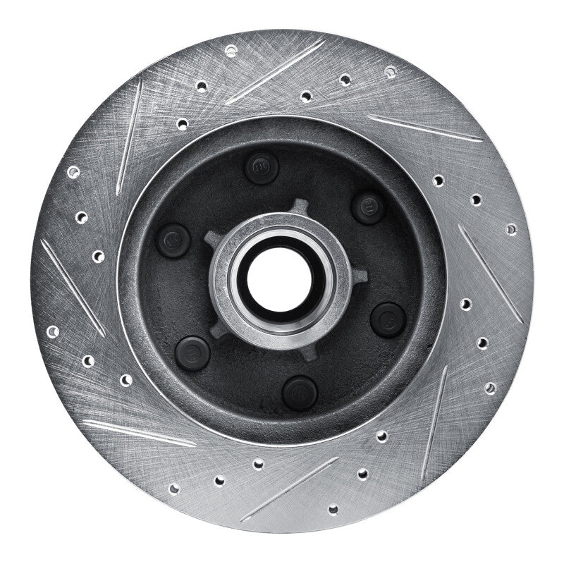 R1 Concepts R1 88-96 Chevrolet C2500 Front Right Drilled & Slotted Silver Brake Rotor