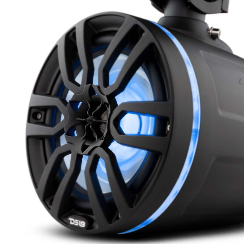 DS18 Marine And Powersports Towers 6.5in 100 Watts RMS RGB LED Lights Black Carbon Fiber