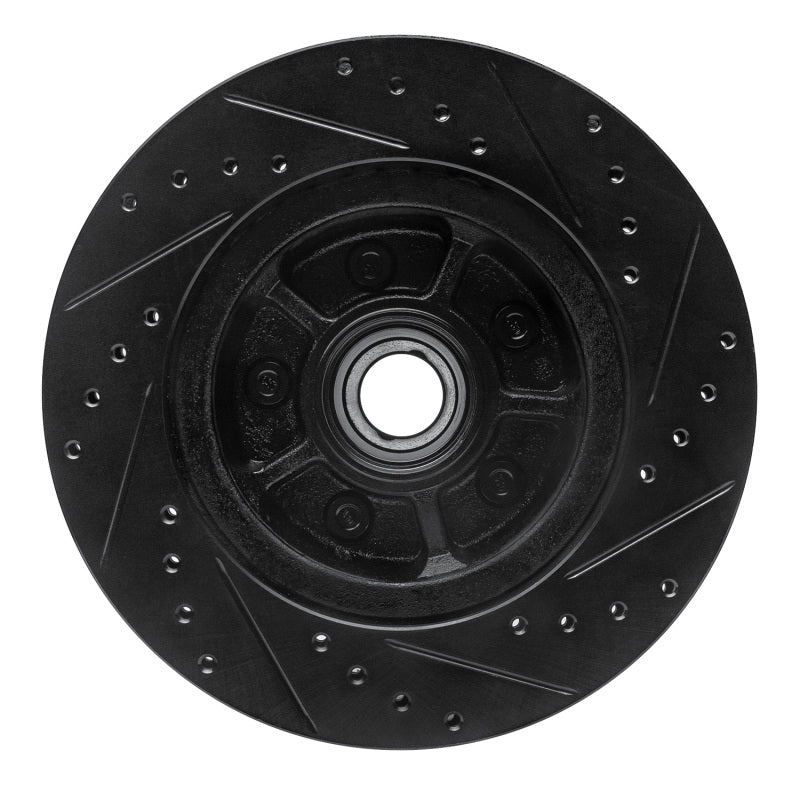 R1 Concepts R1 68-73 Ford Mustang Front Left Drilled & Slotted Black Brake Rotor