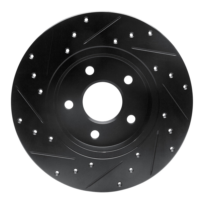 R1 Concepts R1 01-08 Ford Mondeo (Mexico) Rear Right Drilled & Slotted Black Brake Rotor