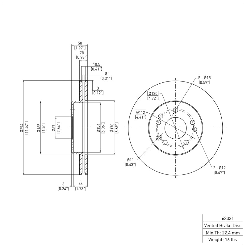 DFC 90-95 Mercedes-Benz 300E Front Brake Rotor