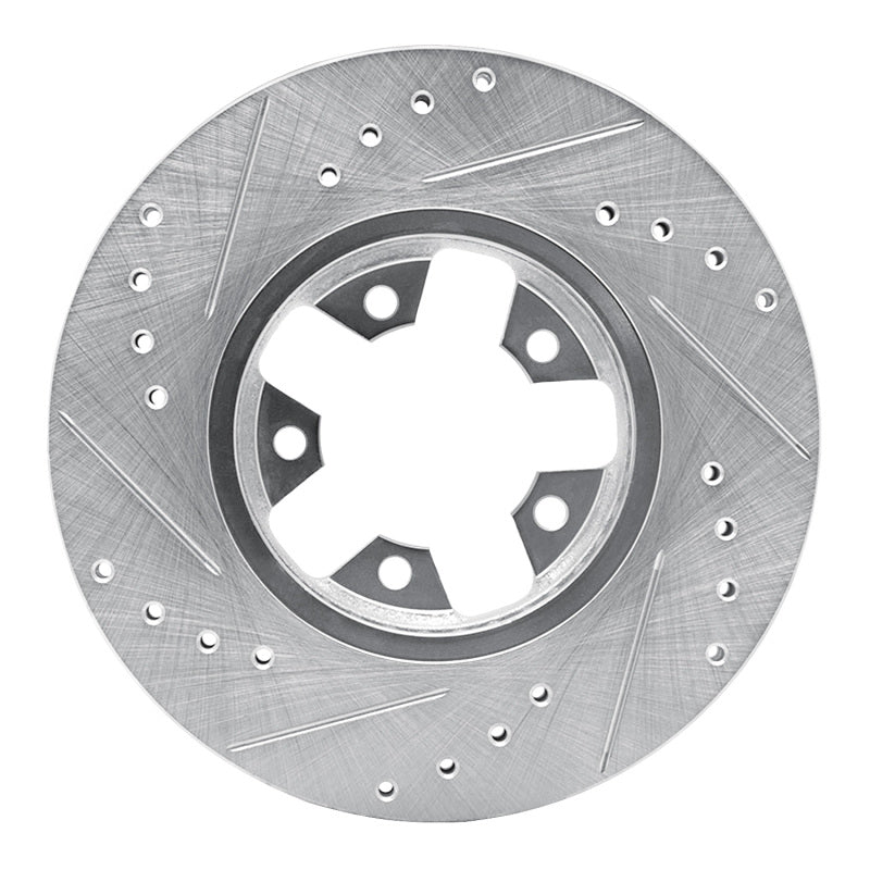 R1 Concepts R1 84-89 Nissan 300ZX Front Right Drilled & Slotted Silver Brake Rotor