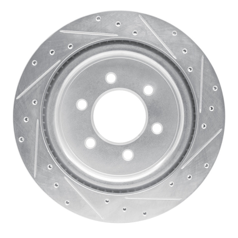 R1 Concepts R1 21-25 Ford F-150 4WD Rear Left Drilled & Slotted Silver Brake Rotor
