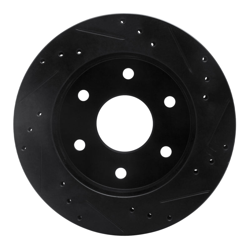 R1 Concepts R1 1988-1991 Chevrolet K1500 Front Left Drilled & Slotted Black Brake Rotor