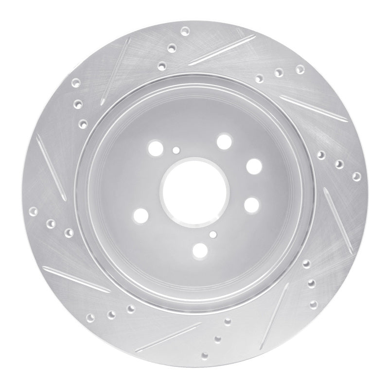 R1 Concepts R1 06-20 Lexus IS250 Rear Right Drilled & Slotted Silver Brake Rotor