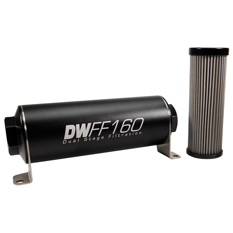 DeatschWerks Stainless Steel 5 Micron Universal Inline Fuel Filter Housing Kit (160mm)