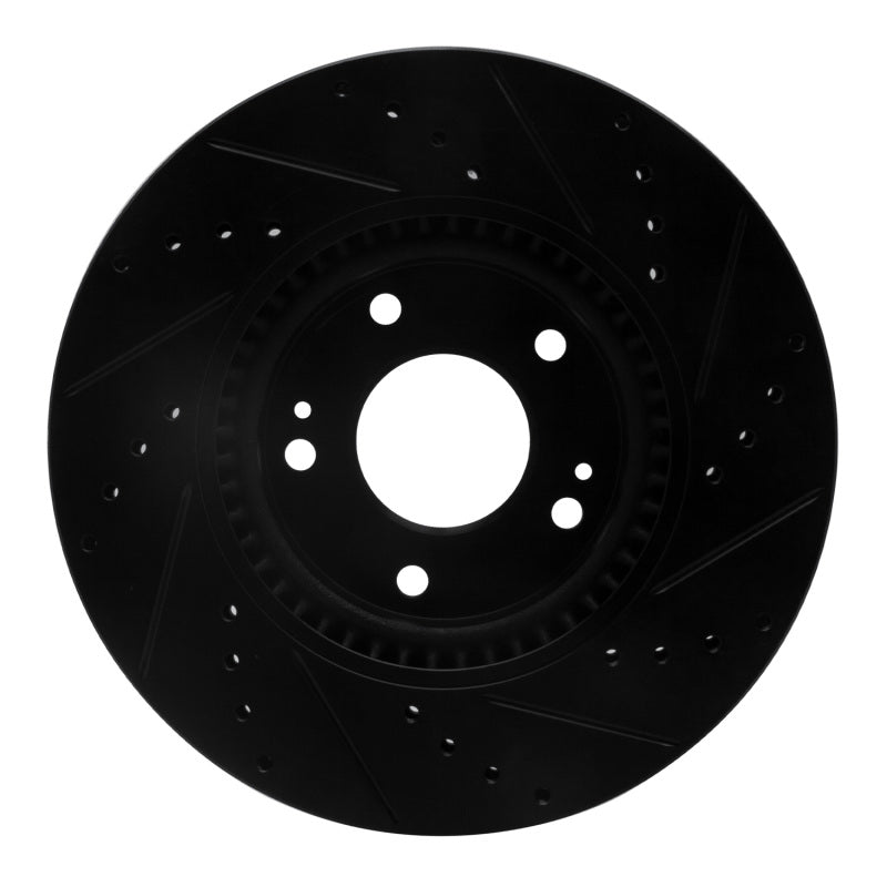 R1 Concepts R1 05-24 Hyundai CRETA (Mexico) Front Left Drilled & Slotted Black Brake Rotor