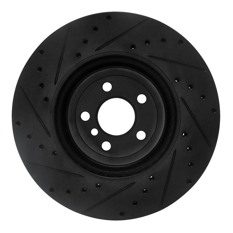 R1 Concepts R1 17-25 BMW 330I Front Right Drilled & Slotted Black Brake Rotor