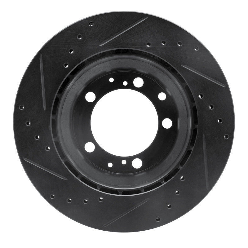 R1 Concepts R1 87-97 Porsche 944 Except Turbo Rear Right Drilled & Slotted Black Brake Rotor