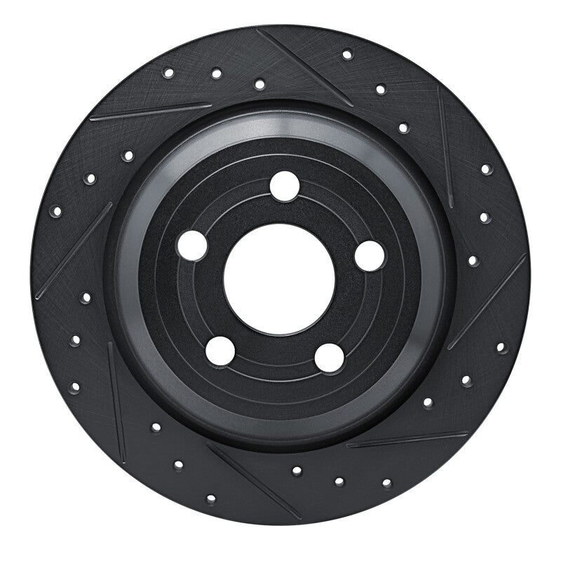 R1 Concepts R1 22-25 Ford Maverick Rear Right Drilled & Slotted Black Brake Rotor