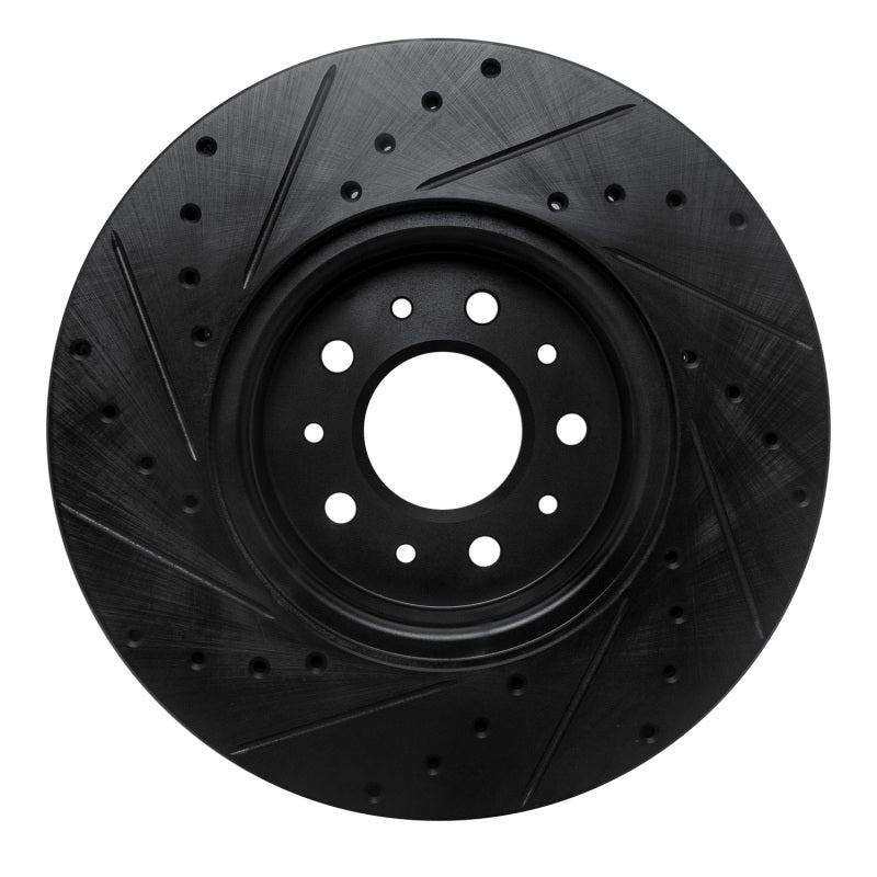 R1 Concepts R1 13-25 Cadillac CT4 Front Right Drilled & Slotted Black Brake Rotor