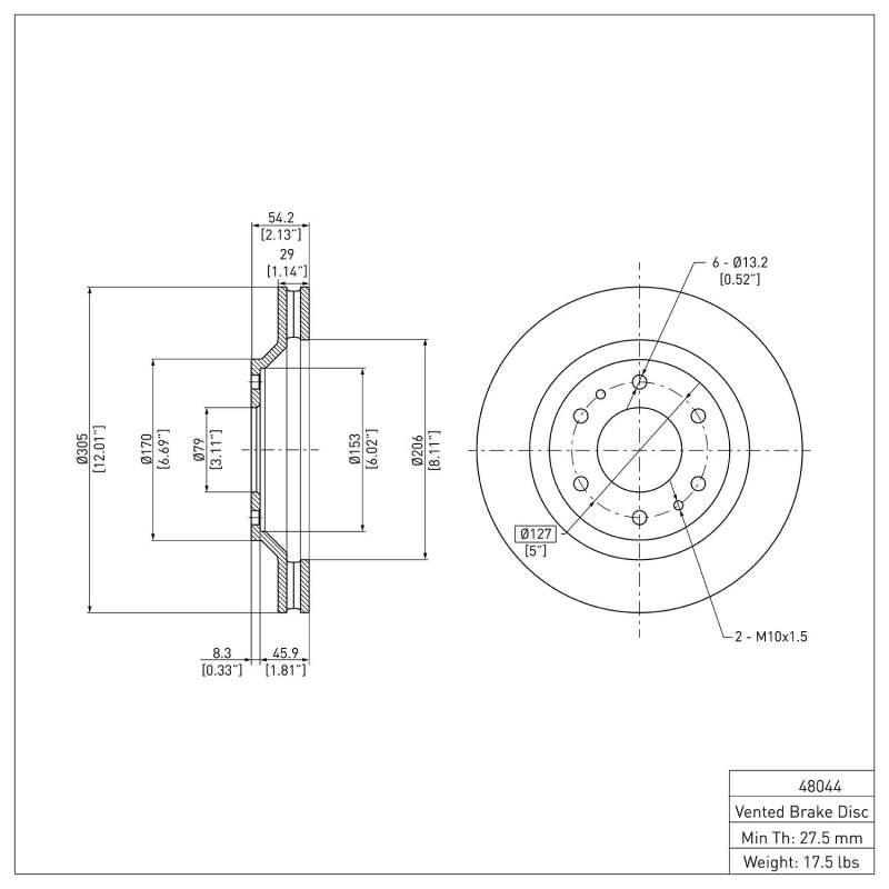 DFC 02-05 Buick Rainier Front Brake Rotor