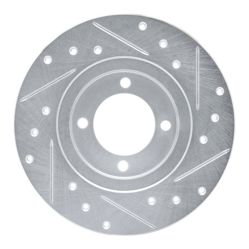 R1 Concepts R1 80-83 Toyota Corolla (US/Canada) Front Left Drilled & Slotted Silver Brake Rotor