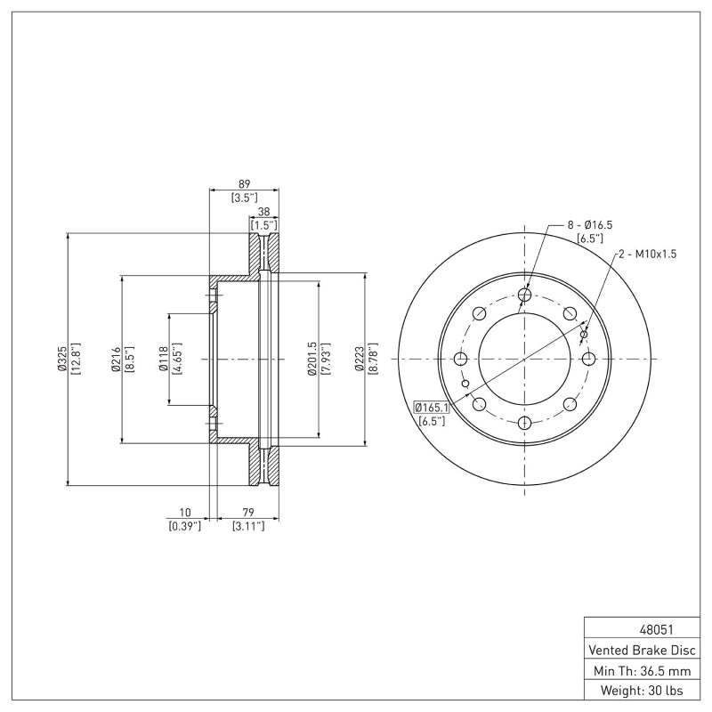 DFC 01-25 Chevrolet Express 4500 Front GeoSPEC Coated Rotor