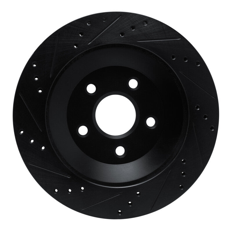 R1 Concepts R1 04-07 Ford Freestar Rear Right Drilled & Slotted Black Brake Rotor
