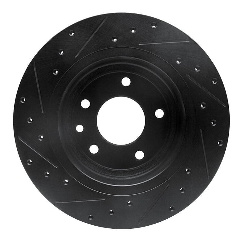 R1 Concepts R1 95-06 Jaguar XJR Rear Right Drilled & Slotted Black Brake Rotor