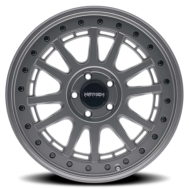 Mayhem 8305 Compass 17x9 / 5x127 BP/ -6mm Offset / 78.1mm Hub Matte Gunmetal w/Blk Bolt Wheel