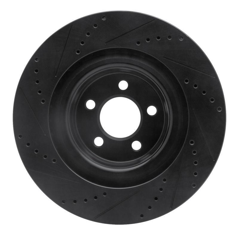 R1 Concepts R1 05-23 Chrysler 300 Front Left Drilled & Slotted Black Brake Rotor
