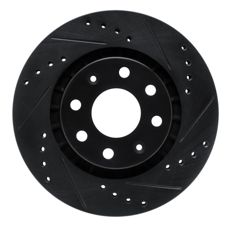 R1 Concepts R1 04-17 Chevrolet AVEO5 Front Right Drilled & Slotted Black Brake Rotor