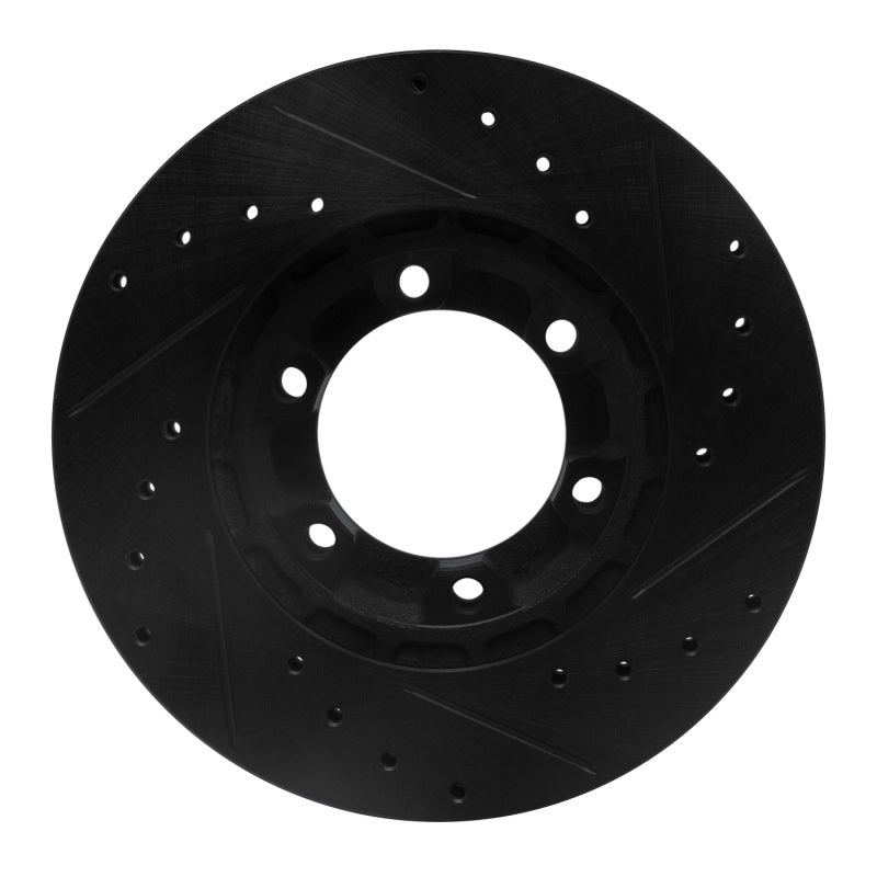 R1 Concepts R1 87-89 Dodge Raider Front Left Drilled & Slotted Black Brake Rotor