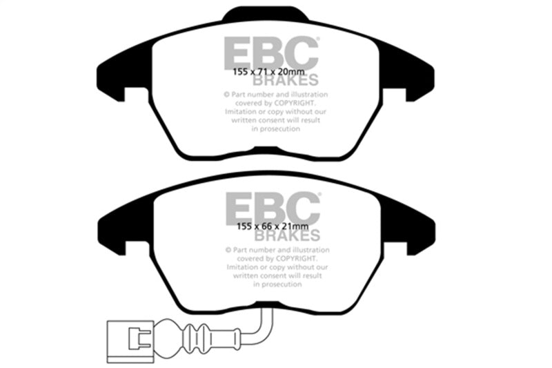 EBC 07-09 Audi TT 2.0T Bluestuff Front Brake Pads