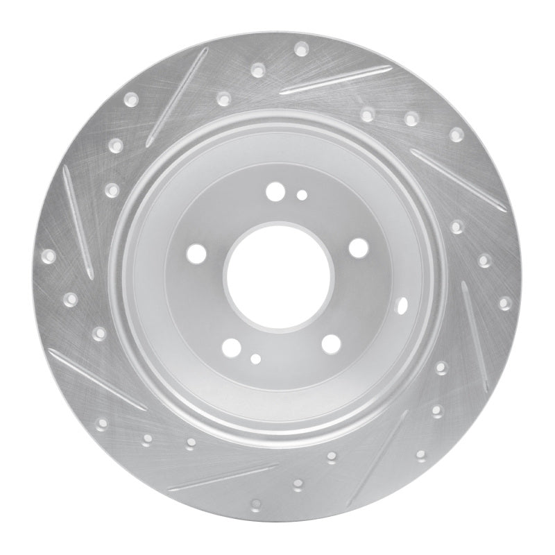 R1 Concepts R1 15-20 Kia SORENTO Rear Right Drilled & Slotted Silver Brake Rotor
