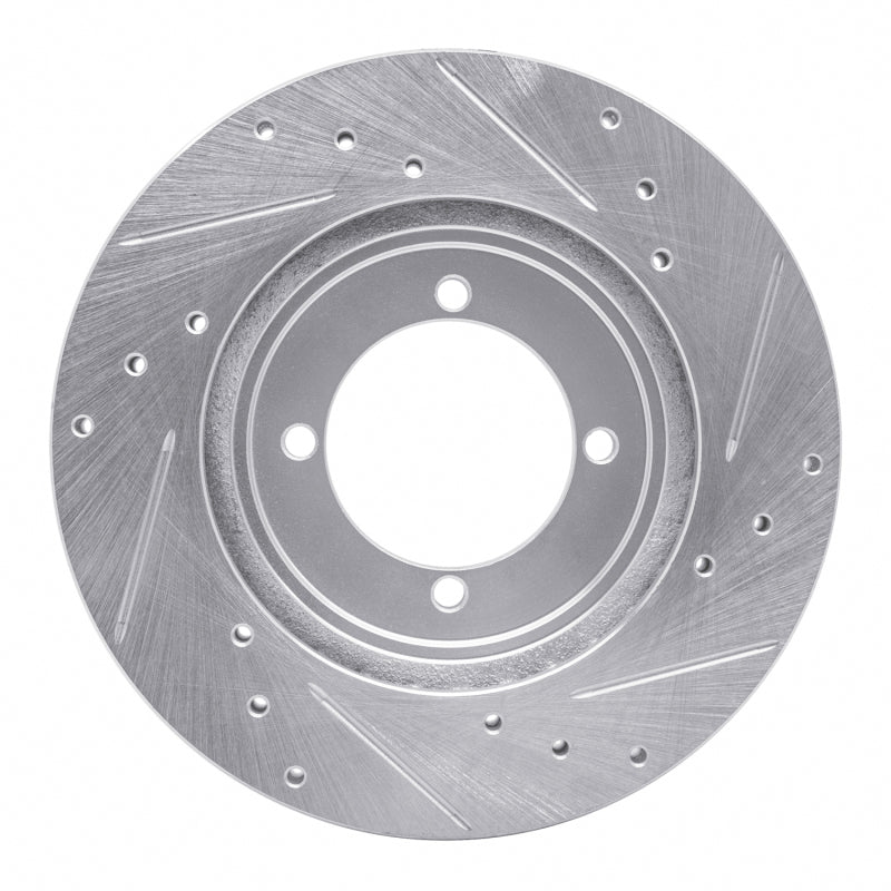 R1 Concepts R1 84-90 Dodge COLT Front Left Drilled & Slotted Silver Brake Rotor