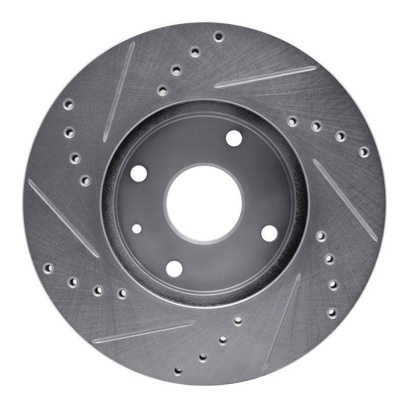 R1 Concepts R1 04-10 Chevrolet Epica (Mexico) Front Right Drilled & Slotted Silver Brake Rotor