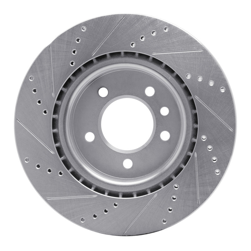 R1 Concepts R1 18-20 Land Rover Discovery Rear Right Drilled & Slotted Silver Brake Rotor