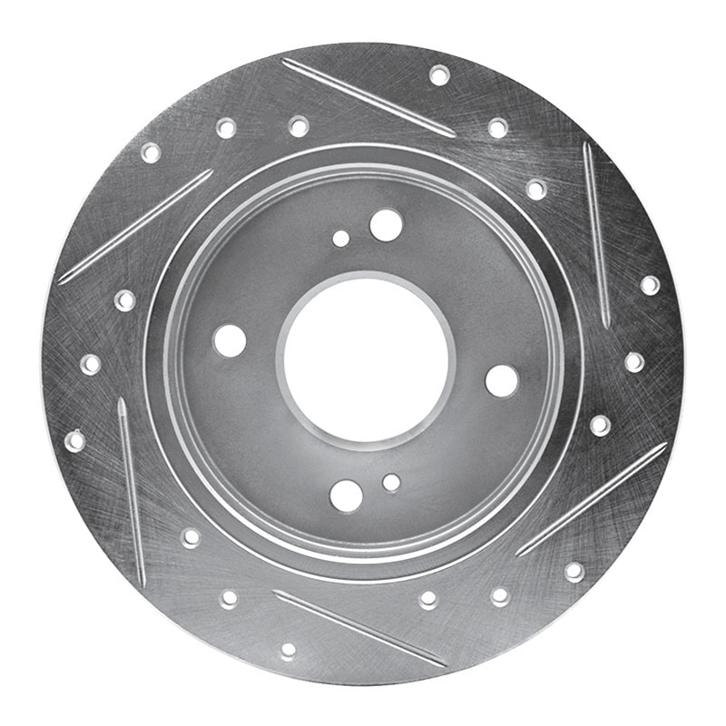 R1 Concepts R1 82-88 Nissan 200SX Rear Left Drilled & Slotted Silver Brake Rotor