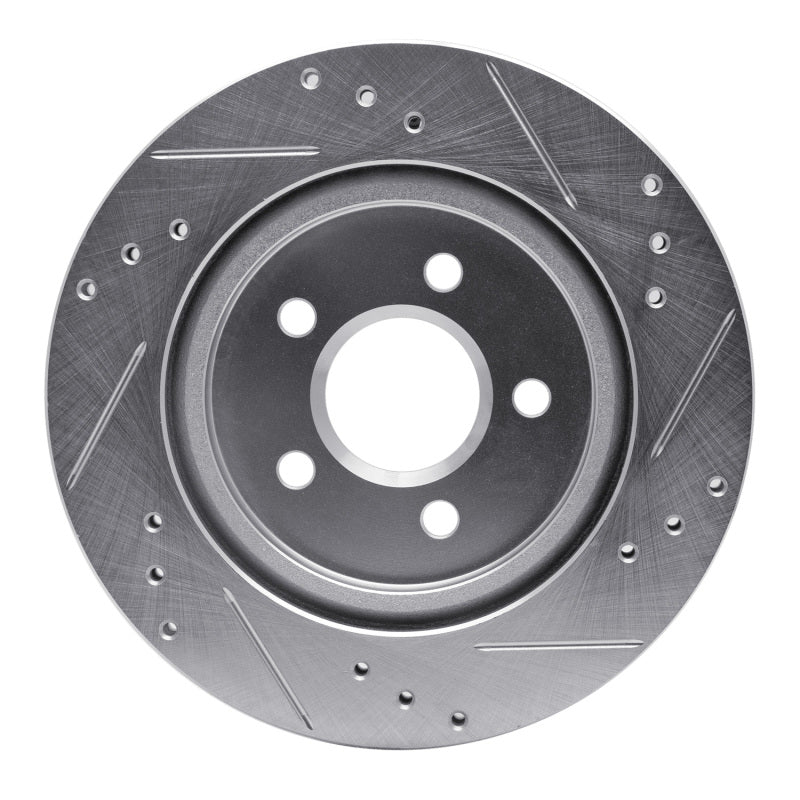 R1 Concepts R1 00-06 Ford Thunderbird Rear Left Drilled & Slotted Silver Brake Rotor