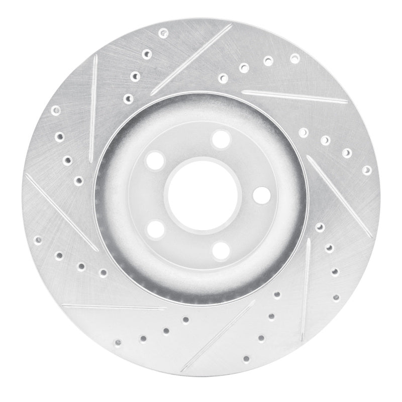 R1 Concepts R1 15-20 Ford Edge Front Right Drilled & Slotted Silver Brake Rotor