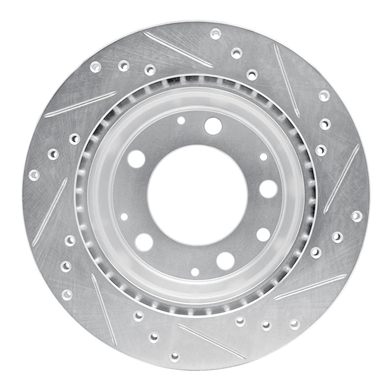 R1 Concepts R1 69-83 Porsche 911 Rear Left Drilled & Slotted Silver Brake Rotor
