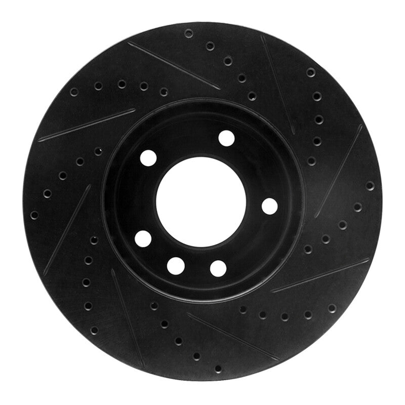R1 Concepts R1 08-18 Mercedes-Benz G550 Front Left Drilled & Slotted Black Brake Rotor