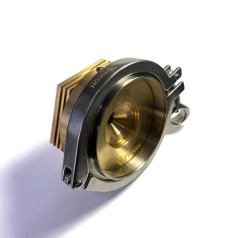 Ticon Industries Tig Aesthetics 3in Universal V-Band Heat Sink w/ Purge - Tellurium Copper
